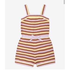 Zimmermann Kids Girls Pop Textured Knit Playsuit – Multicolor – Size 10 – NWT
